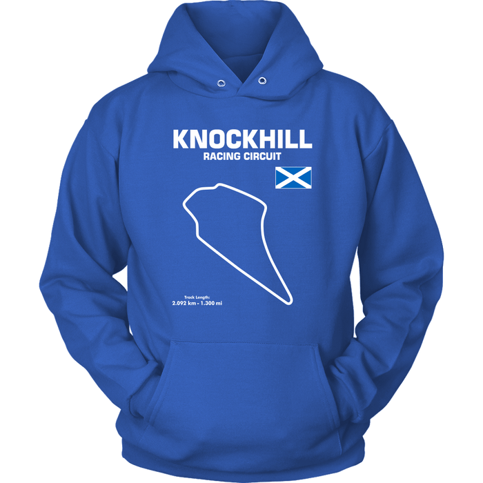 Knockhill Racing Circuit Scotland Racetrack Outline Series T-shirt and Hoodie