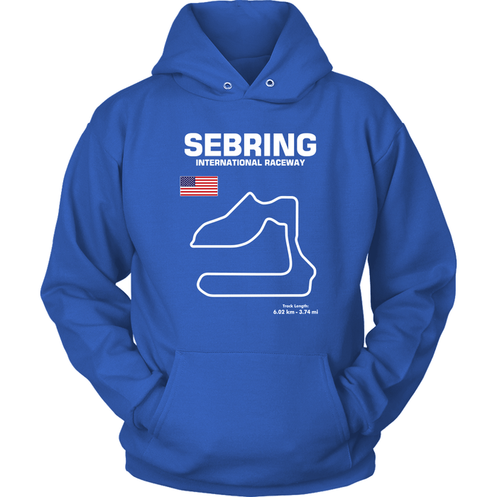 Sebring International Circuit Track Outline Series Version 2 T-shirt and Hoodie