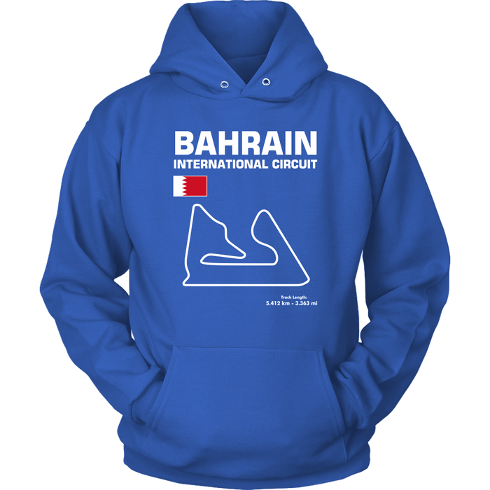 Bahrain International Circuit Race Track Outline Series T-shirt and Hoodie