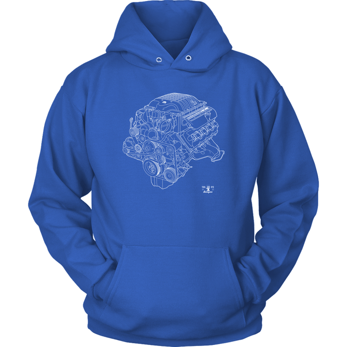 Engine Blueprint Series like a 1000hp Hellephant  t-shirt or hoodie