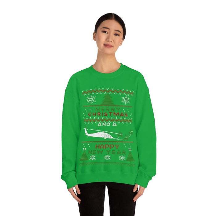 Copy of Military Helicopter Blackhawk Ugly Christmas Sweater Sweatshirt monster digital