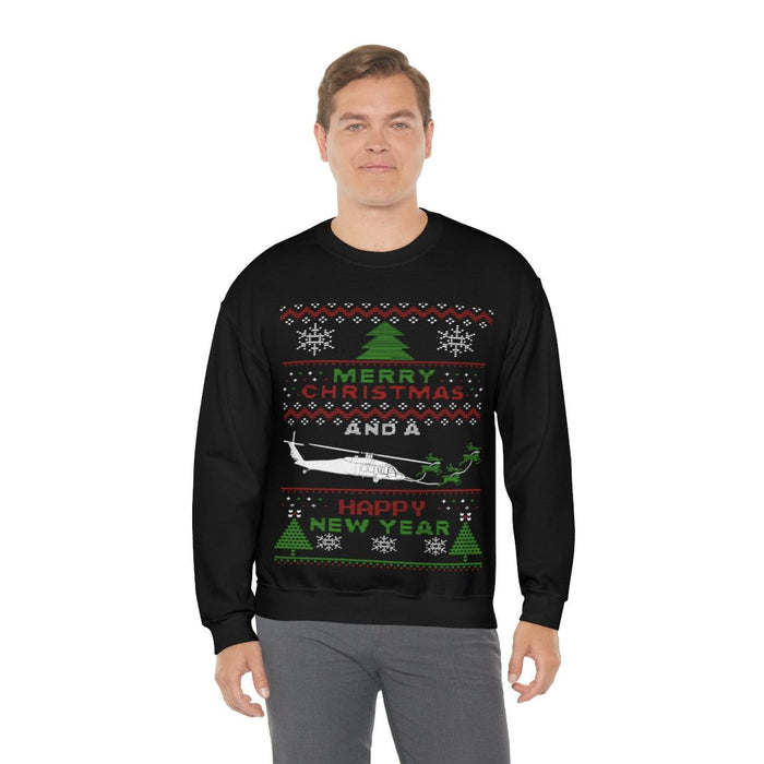 Copy of Military Helicopter Blackhawk Ugly Christmas Sweater Sweatshirt monster digital