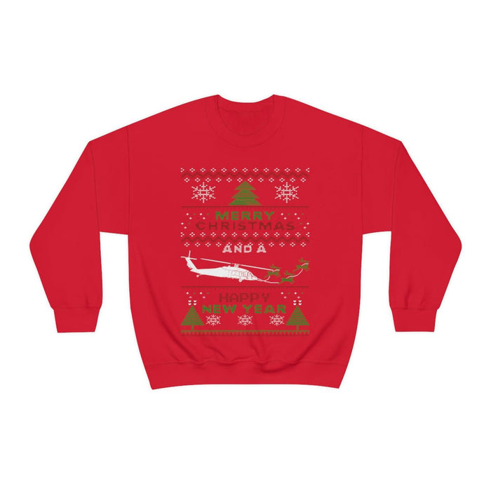 Military Helicopter Blackhawk Ugly Christmas Sweater Sweatshirt