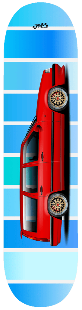 Car Art Volvo 850R Wagon Skateboard Deck 7-ply Canadian hardrock maple red v2