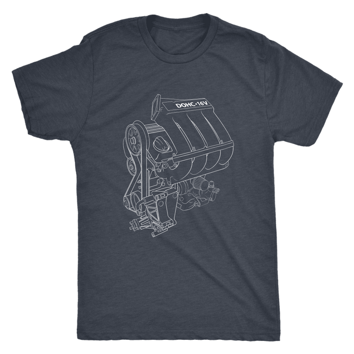 german car engine 16V engine blueprint illustration t-shirt mens and womens