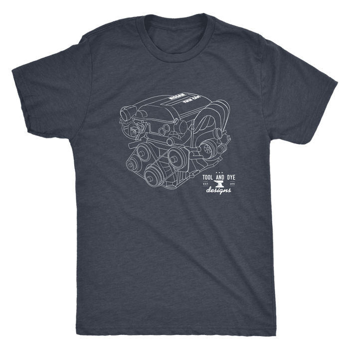 Nissan SR20DET Engine Blueprint Illustration Series T-shirt mens and womens