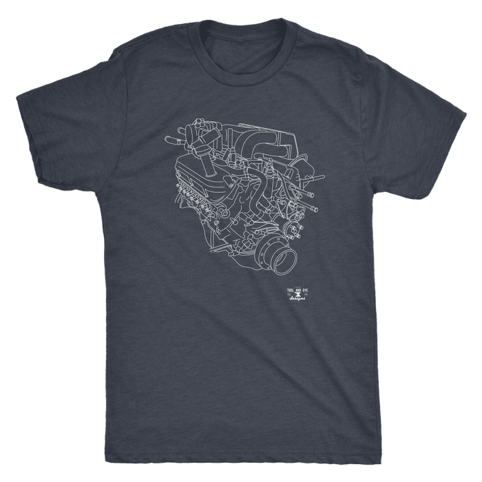 Ford 302 Boss V8 Engine Blueprint Illustration Series T-shirt