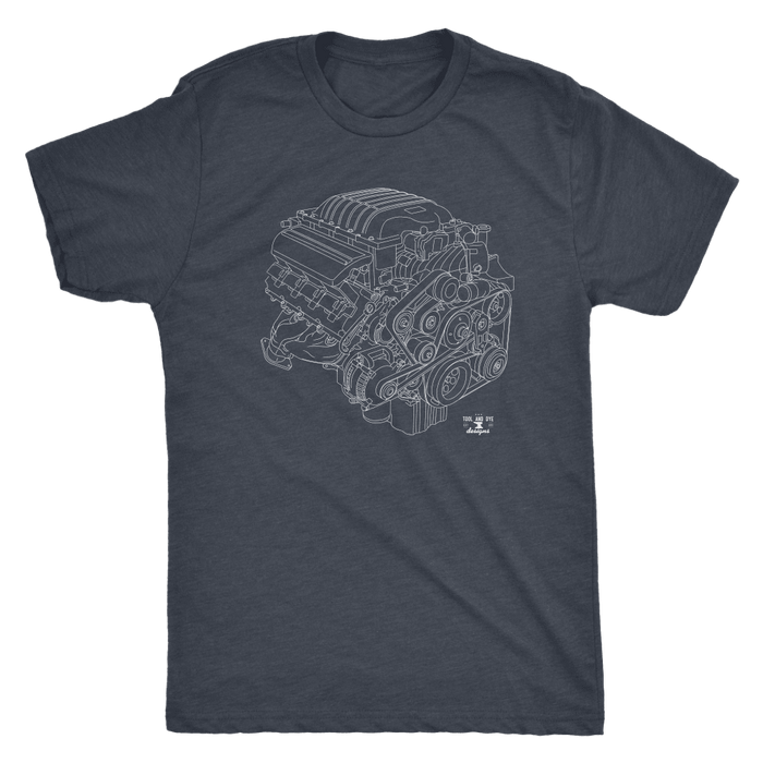 Engine Blueprint T-shirt like a 6.2L Hellcat  Illustration