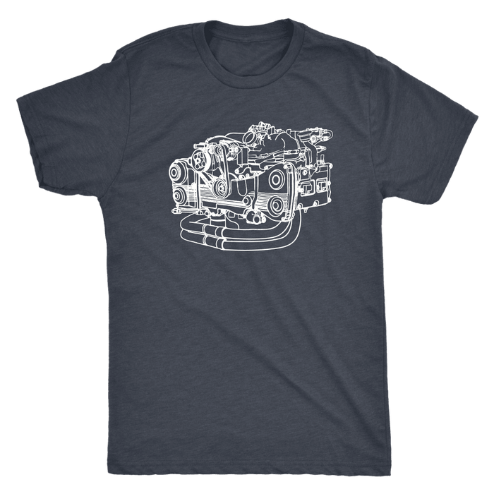 Japanese Car EJ Engine Blueprint Illustration T-shirt