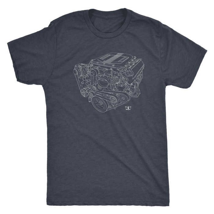 Chevy LT4 Engine Blueprint Illustration T-shirt