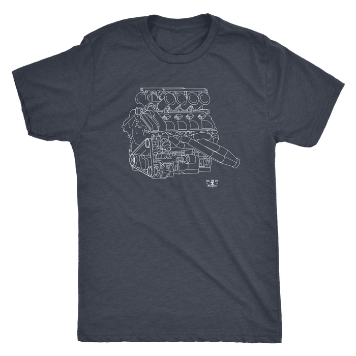 Volvo V8 Race Engine Blueprint Illustration Series T-shirt