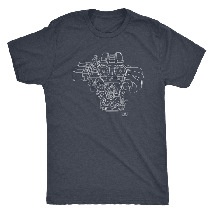 Toyota 4AGE Engine Blueprint Illustration t-shirt mens and womens