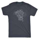 Toyota 4AGE Engine Blueprint Illustration t-shirt mens and womens
