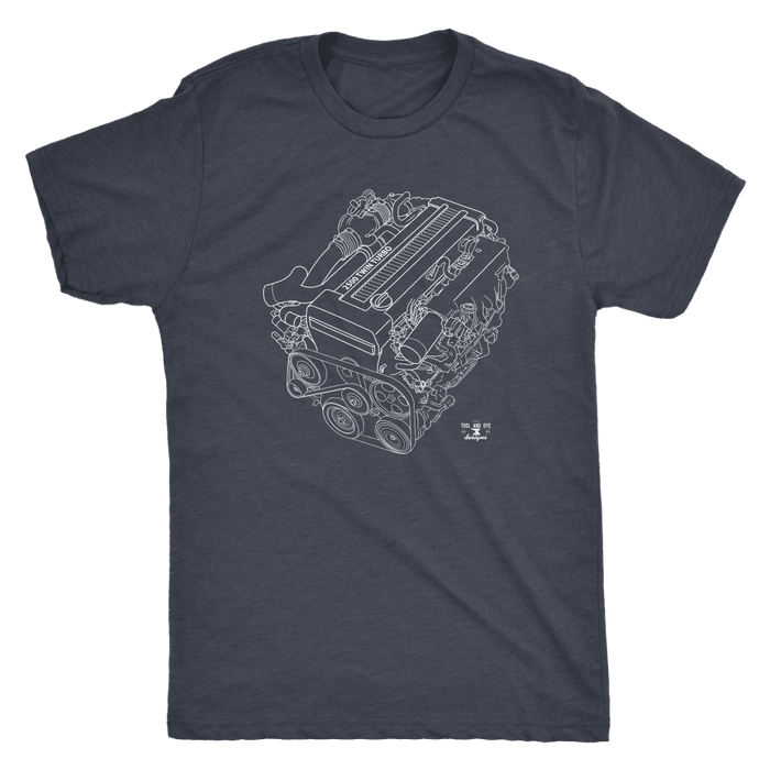 Toyota 1JZ Twin Turbo Blueprint Engine Illustration T-shirt and hoodie