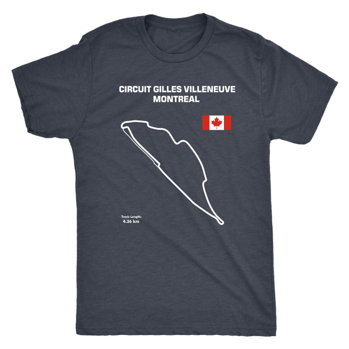 Gilles Villeneuve Montreal Circuit Track Outline shirt version 2