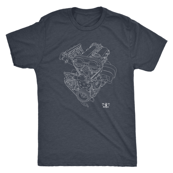 Mazda Miata First Generation Engine Blueprint Illustration T-shirt