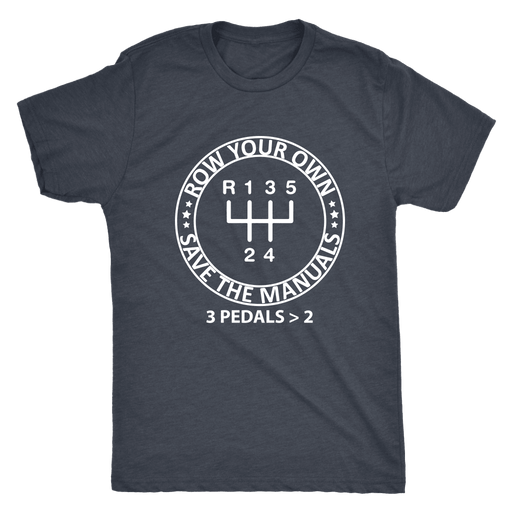 row your own gears manual transmission t-shirt