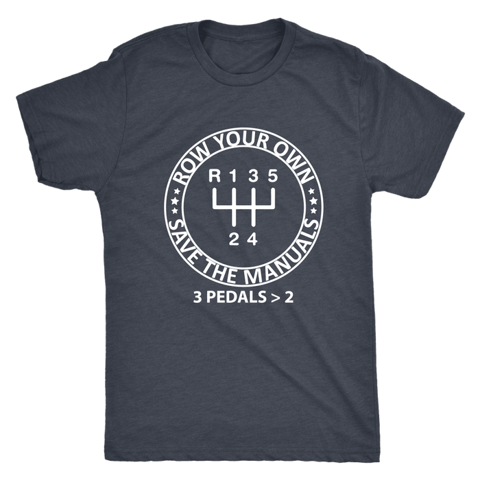 row your own gears manual transmission t-shirt