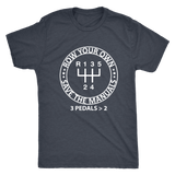 row your own gears manual transmission t-shirt