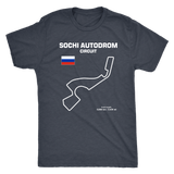 Sochi Autodrom Circuit Track Outline Series T-shirt and Hoodie