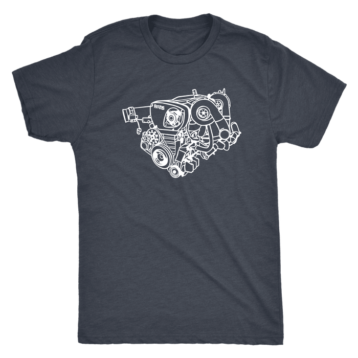 Nissan Skyline GTR RB26DETT engine blueprint illustration t-shirt mens and womens