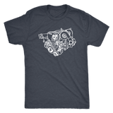 Nissan Skyline GTR RB26DETT engine blueprint illustration t-shirt mens and womens