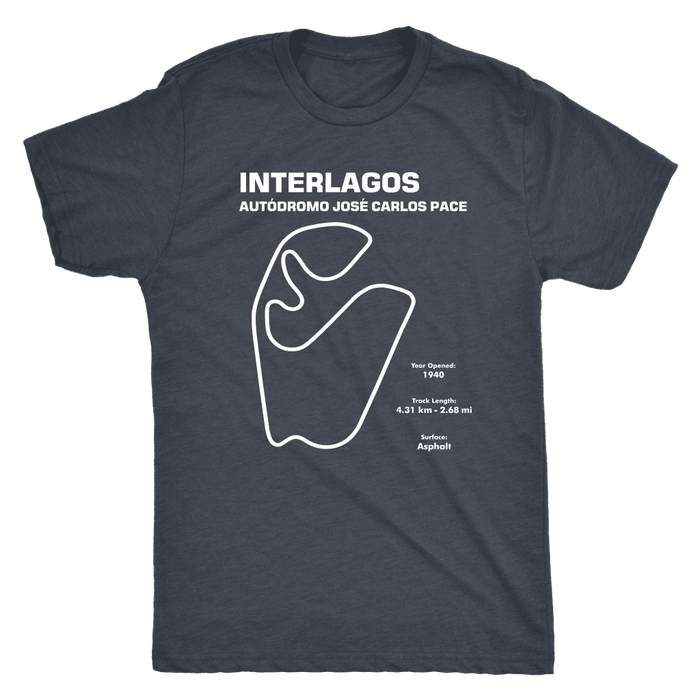 Interlagos Autódromo José Carlos Pace Brazilian F1 Track Outline Series T-shirt