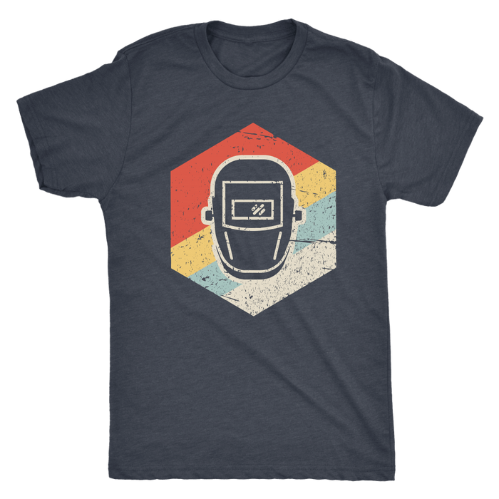 Vintage Retro Welding Helmet Icon T-shirt and Hoodie