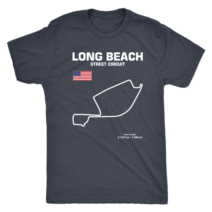 Long Beach California Street Circuit Race track outline series t-shirt and hoodie