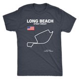 Long Beach California Street Circuit Race track outline series t-shirt and hoodie