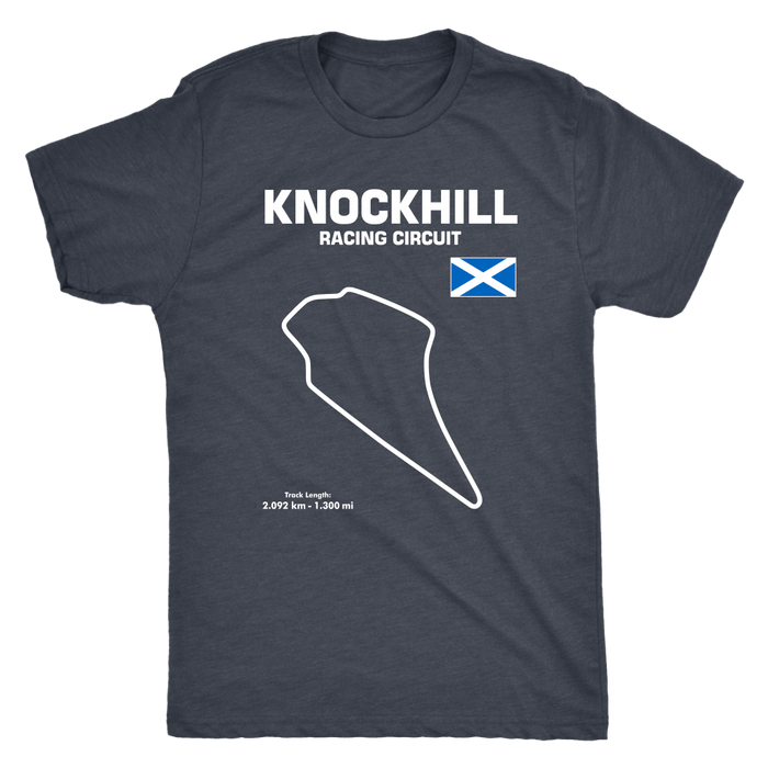 Knockhill Racing Circuit Scotland Racetrack Outline Series T-shirt and Hoodie