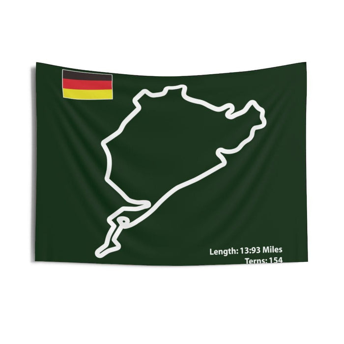 Forest Green Nordschleife Die Grune Holle Wall Flag in multiple sizes