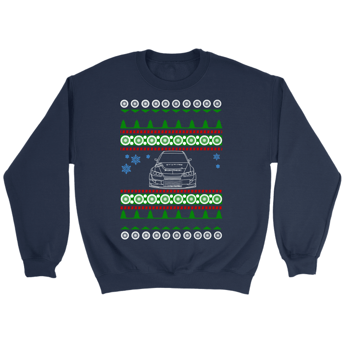 Lancer Evo Voltex front Ugly Christmas Sweater, hoodie and long sleeve t-shirt sweatshirt