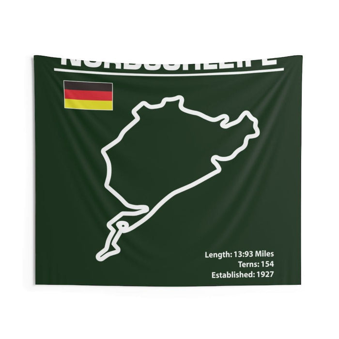 Forest Green Nordschleife Die Grune Holle Wall Flag in multiple sizes