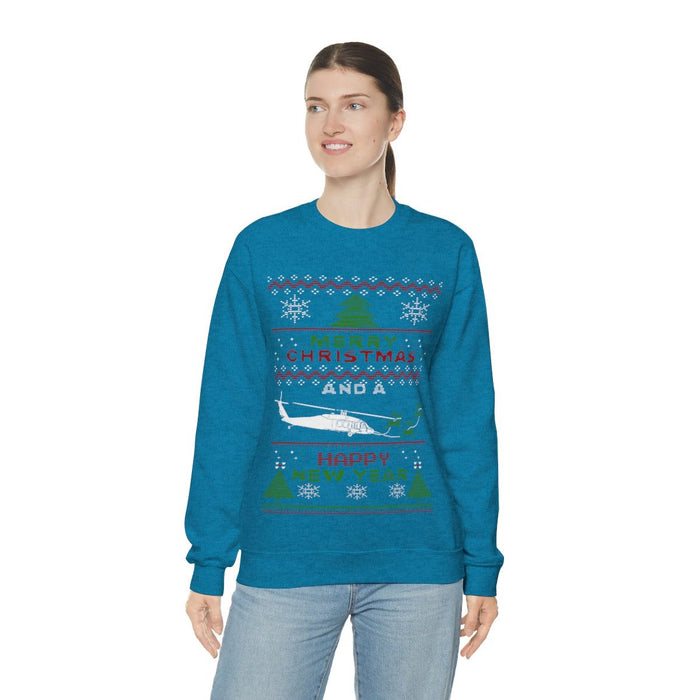 Military Helicopter Blackhawk Ugly Christmas Sweater Sweatshirt