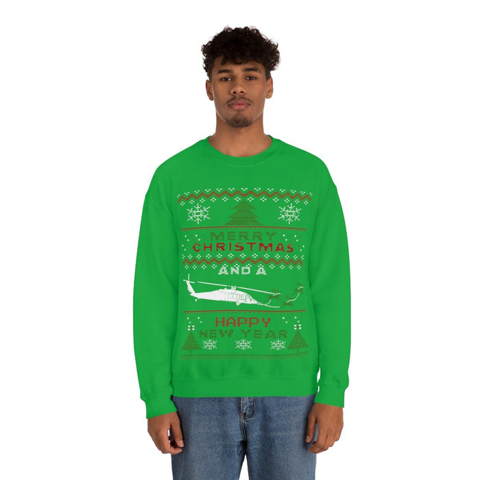 Copy of Military Helicopter Blackhawk Ugly Christmas Sweater Sweatshirt monster digital