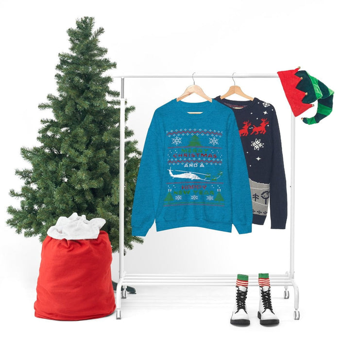 Military Helicopter Blackhawk Ugly Christmas Sweater Sweatshirt