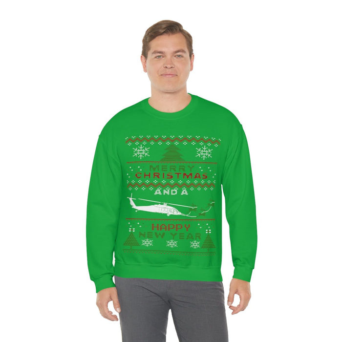 Copy of Military Helicopter Blackhawk Ugly Christmas Sweater Sweatshirt monster digital