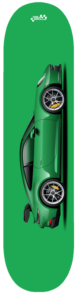 Car Art 992 GT3 Python Green Skateboard Deck 7-ply Hardrock Canadian Maple GT3 V1