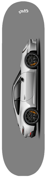 Car Art 992 Silver Skateboard Deck 7-ply Hardrock Canadian Maple GT3 Touring V2