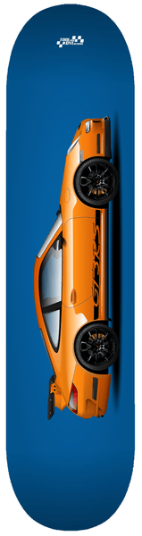 Car Art 997 GT3 RS Skateboard Deck 7-ply Hardrock Canadian Maple Orange V2