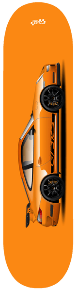 Car Art 997 GT3 RS Skateboard Deck 7-ply Hardrock Canadian Maple Orange V1