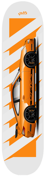 Car Art 997 GT3 RS Skateboard Deck 7-ply Hardrock Canadian Maple Orange V3