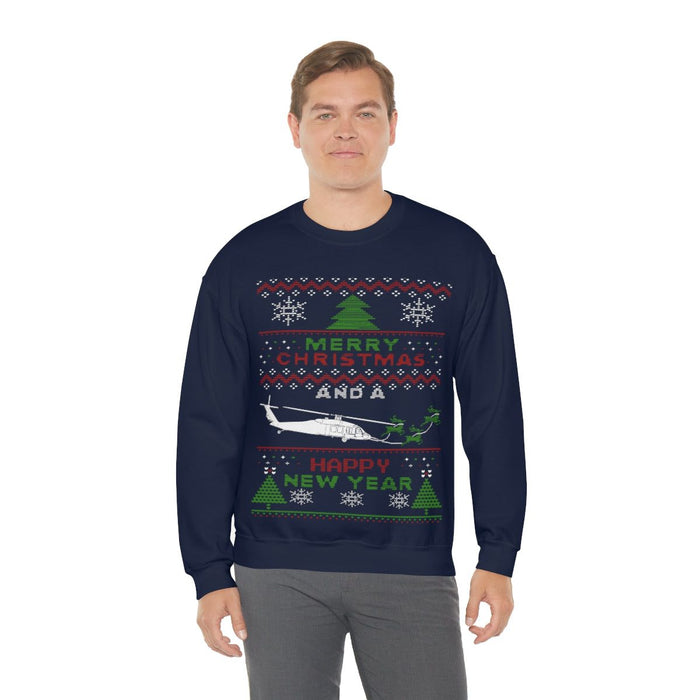 Copy of Military Helicopter Blackhawk Ugly Christmas Sweater Sweatshirt monster digital