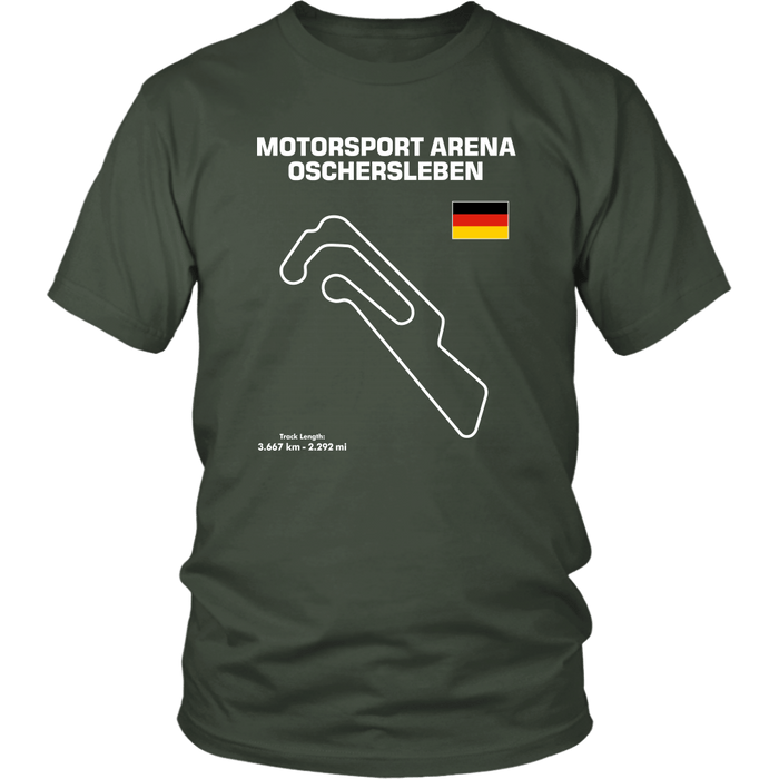 Motorsport Arena Oschersleben Track Outline Series T-shirt and Hoodie