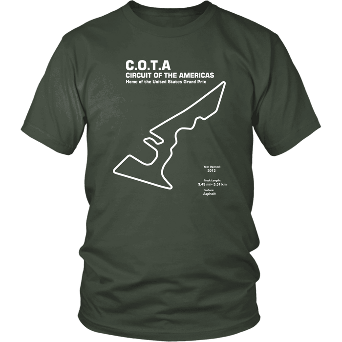 Circuit of the America's COTA Race Track Outline Series T-shirt