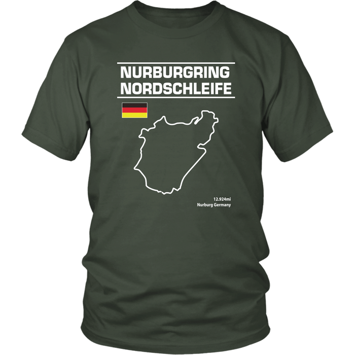 Nurburgring Nordschleife Track Outline Series shirt and hoodie