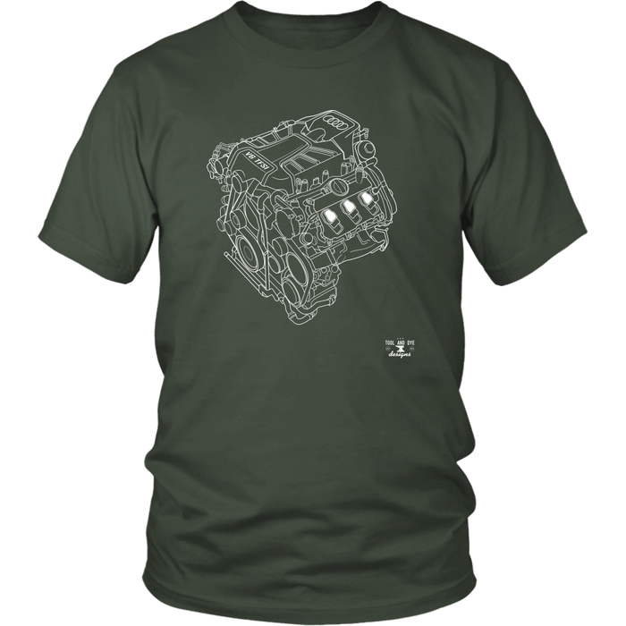 Engine Blueprint Series Audi V6 TFSI T-shirt and hoodie