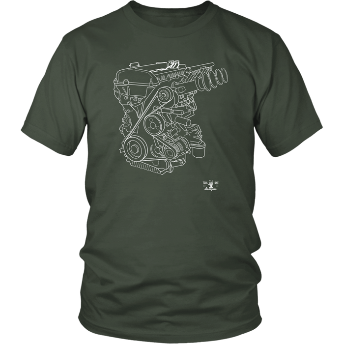 MZR Mazda Duratec Engine Blueprint Series T-shirt