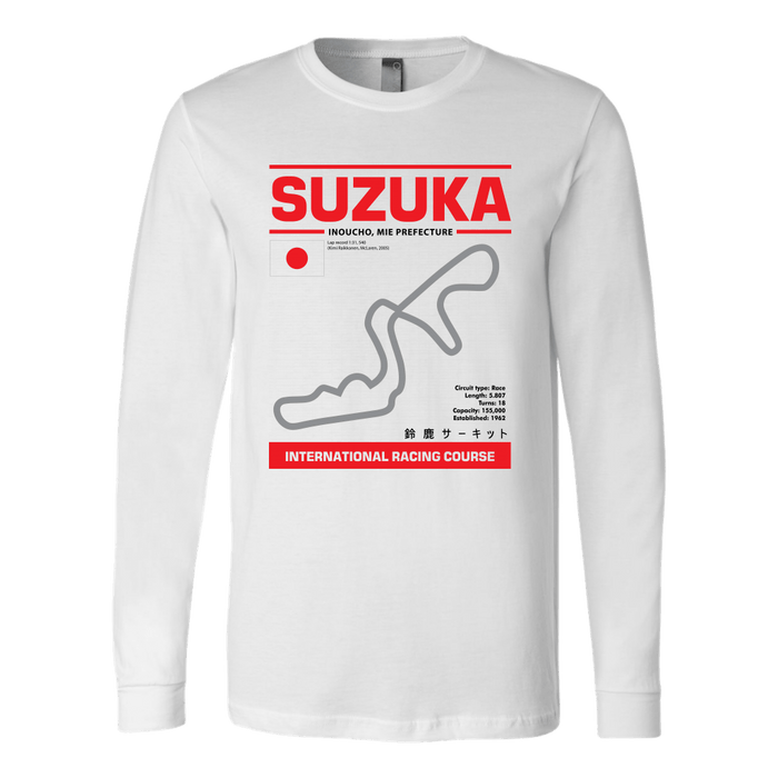 Suzuka International Racing Course Race Track Outline Series T-shirt Ver. 4